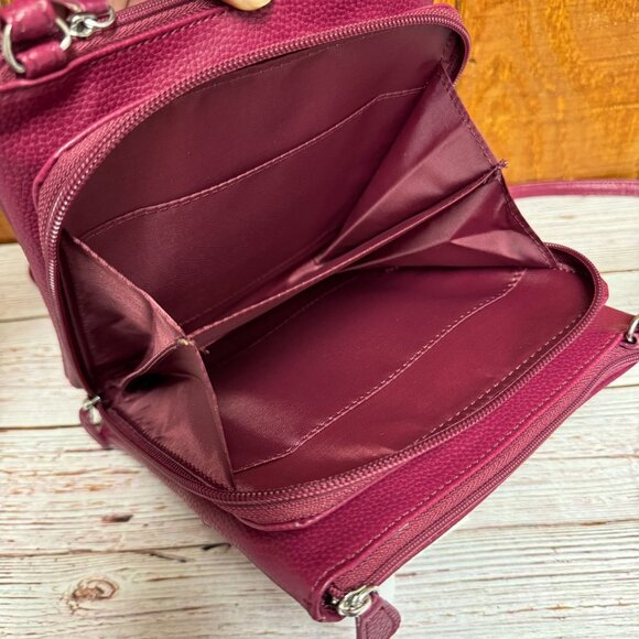 GIANI BERNINI Triple-Zip Pebble Leather Dasher Crossbody - Picture 6 of 7